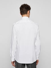BOSS White Slim Fit Stretch Poplin Shirt - Image 2 of 6