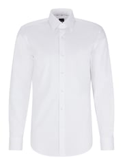 BOSS White Slim Fit Stretch Poplin Shirt - Image 6 of 6