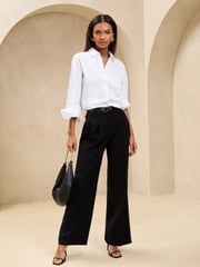 Lipsy Black Premium Wide Leg Trousers - Image 1 of 4