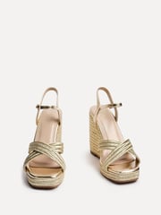 Linzi Gold Nikki Cross-Over Front Strap Wedges - Image 3 of 5