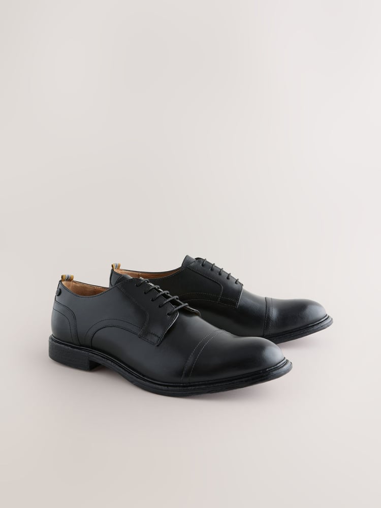 Black Leather Toecap Shoes - Image 1 of 5