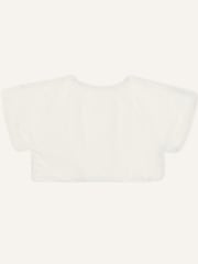 Monsoon Natural Supersoft Faux Fur Collar 100% Cotton Cardigan - Image 2 of 3