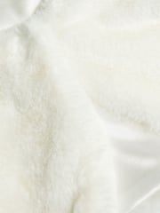 Monsoon Natural Supersoft Faux Fur Collar 100% Cotton Cardigan - Image 3 of 3
