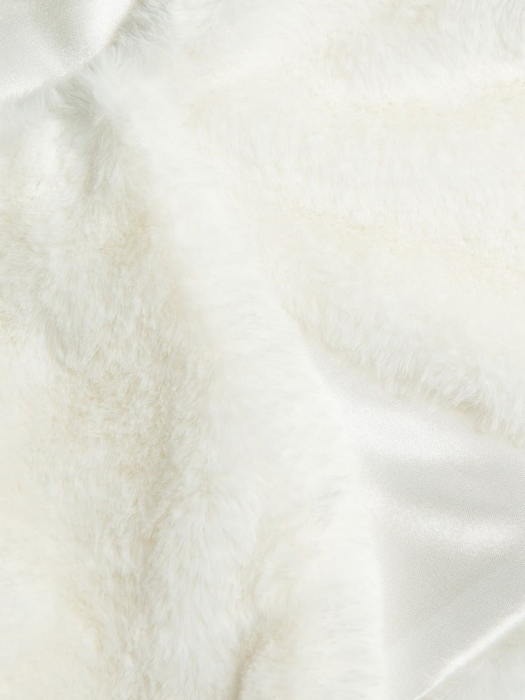 Monsoon Natural Supersoft Faux Fur Collar 100% Cotton Cardigan - Image 3 of 3 Monsoon Natural Supersoft Faux Fur Collar 100% Cotton Cardigan - Image 3 of 3