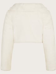 Monsoon Natural Long Sleeve Faux Fur Shrug - Image 3 of 4