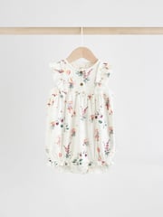 Pink Mouse and Floral Print Baby 100% Cotton Rompers 3 Pack - Image 4 of 11