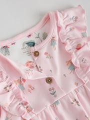Pink Mouse and Floral Print Baby 100% Cotton Rompers 3 Pack - Image 9 of 11