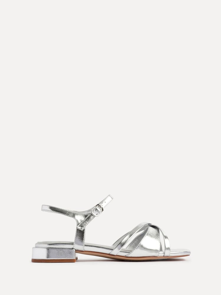 Linzi Silver Zenna Strappy Mini Heeled Sandals - Image 2 of 5