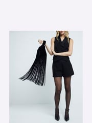 River Island Black Waterfall Tassel Clutch Bag - Image 1 of 5