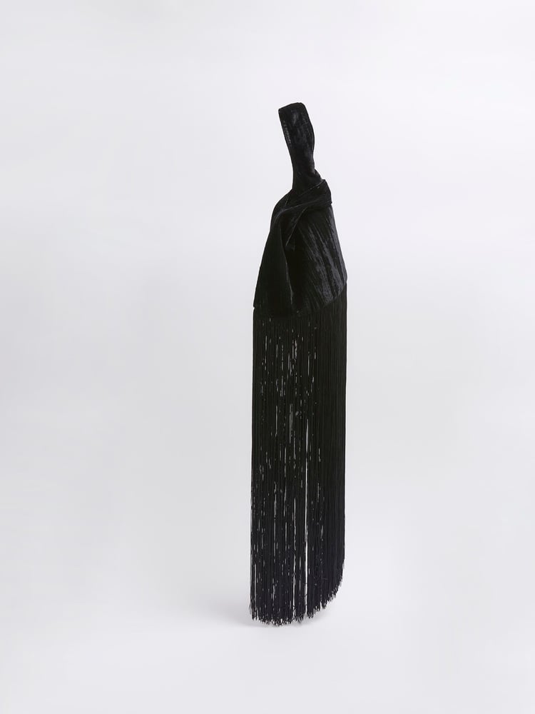 River Island Black Waterfall Tassel Clutch Bag - Image 2 of 5