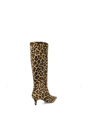 Dune London Animal Standard Fit Smooth Kitten Heel Point Knee-High Boots - Image 4 of 6