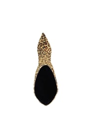 Dune London Animal Standard Fit Smooth Kitten Heel Point Knee-High Boots - Image 5 of 6