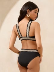 Lipsy Black Scuba Elastic Cut Out Swimsuit - Image 4 of 4
