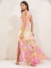 Lipsy Pink Petite Printed Halter Chiffon Sleeveless Maxi Dress - Image 2 of 5