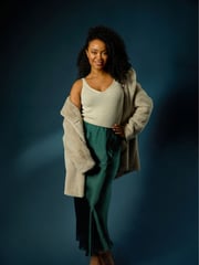 Roman Green Petite Satin Bias Cut Skirt - Image 1 of 7