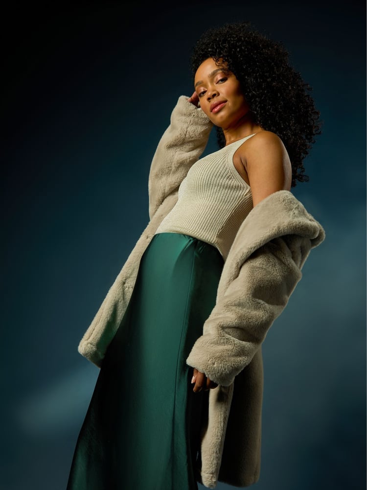 Roman Green Petite Satin Bias Cut Skirt - Image 2 of 7