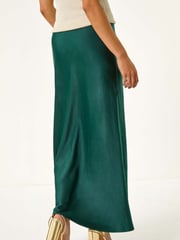 Roman Green Petite Satin Bias Cut Skirt - Image 5 of 7