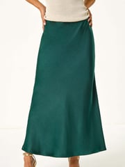 Roman Green Petite Satin Bias Cut Skirt - Image 6 of 7