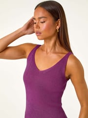Roman Pink Ribbed Shimmer Knit Vest - Image 1 of 5