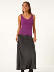 Roman Pink Ribbed Shimmer Knit Vest - Image 2 of 5