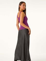 Roman Pink Ribbed Shimmer Knit Vest - Image 3 of 5