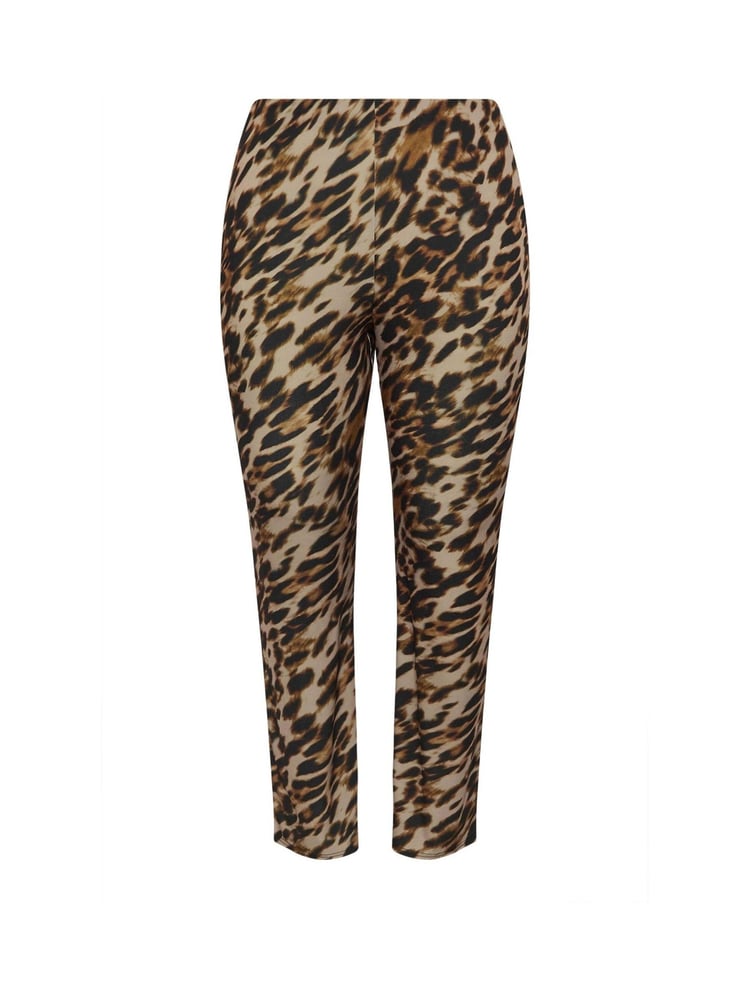 Yours Curve Brown Limited Leopard Flare Trousers - Image 6 of 6 Yours Curve Brown Limited Leopard Flare Trousers - Image 6 of 6