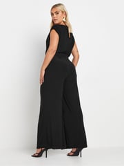 Yours Curve Black Limited Drape Cowl Neck Jumpsuit - Image 3 of 5