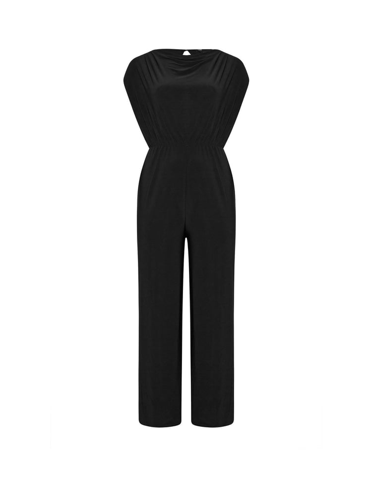 Yours Curve Black Limited Drape Cowl Neck Jumpsuit - Image 5 of 5