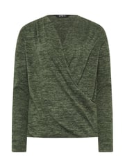 Long Tall Sally Green Wrap Print Soft Touch Top - Image 5 of 5