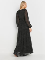 Long Tall Sally Black Chiffon Spot Tiered Maxi Dress - Image 3 of 5