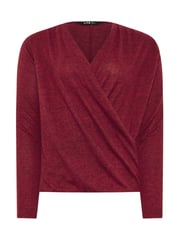 Long Tall Sally Red Wrap Print Soft Touch Top - Image 5 of 5
