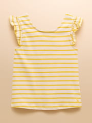 Joules Butterfly Blue & Pink Frill Sleeve Vest Three Pack - Image 3 of 10