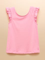 Joules Butterfly Blue & Pink Frill Sleeve Vest Three Pack - Image 4 of 10