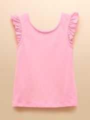 Joules Butterfly Blue & Pink Frill Sleeve Vest Three Pack - Image 7 of 10