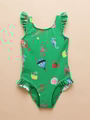 Joules Splash Blue/Green Pack of Two Swimsuits - Image 2 of 9