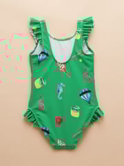 Joules Splash Blue/Green Pack of Two Swimsuits - Image 4 of 9