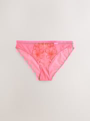 Bright Pink High Leg Premium Embroidery Knickers - Image 5 of 7