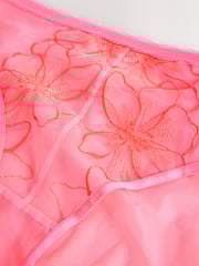 Bright Pink High Leg Premium Embroidery Knickers - Image 6 of 7