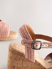Pink Forever Comfort® Round Toe Crochet Cork Wedges - Image 9 of 9