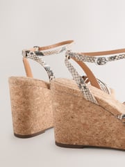 Snake Forever Comfort® Round Toe Weave Detail High Cork Wedges - Image 5 of 10