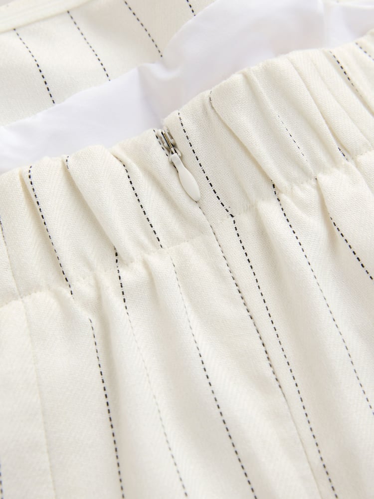 Black/White Striped Bandeau Top with Linen - Image 7 of 7