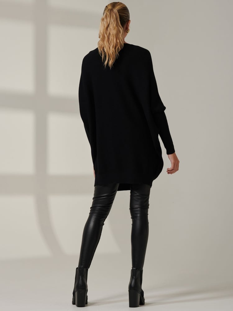 Jolie Moi Black Knitted Rhinestone Jumper - Image 2 of 6