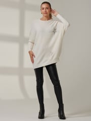 Jolie Moi Cream Knitted Rhinestone Jumper - Image 1 of 6
