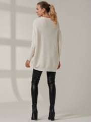 Jolie Moi Cream Knitted Rhinestone Jumper - Image 2 of 6