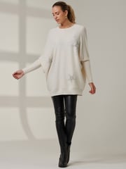 Jolie Moi Cream Knitted Rhinestone Jumper - Image 6 of 6