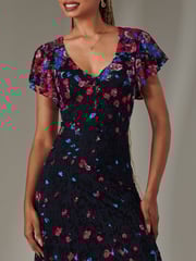 Jolie Moi Pink Cap Sleeve Lace Maxi Dress - Image 3 of 6