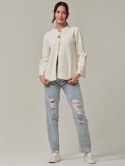 Jolie Moi Cream Knitted Bow Detail Cardigan - Image 4 of 6
