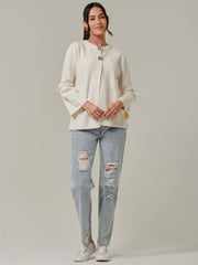 Jolie Moi Cream Knitted Bow Detail Cardigan - Image 6 of 6