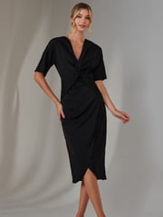 Jolie Moi Black Front Knot Bodycon Dress - Image 4 of 6