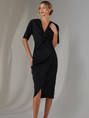 Jolie Moi Black Front Knot Bodycon Dress - Image 5 of 6